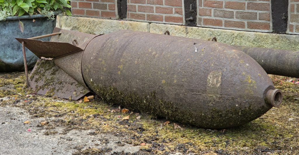 Aerial bomb (unexploded ordnance) at the Ladbergen Local History Museum