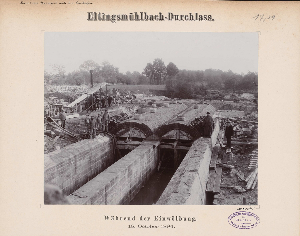 Eltingsmühlenbach culvert, during the vaulting work, 18 October 1894