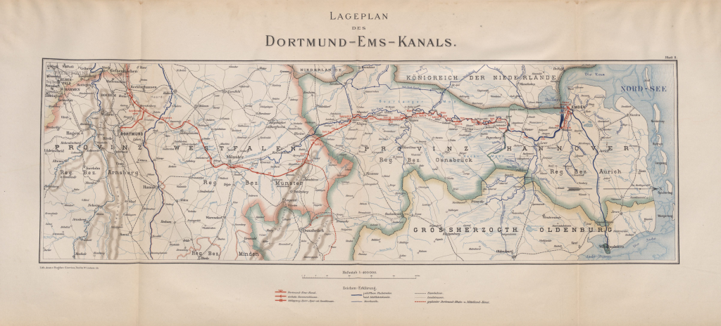 Map of the Dortmund-Ems Canal, 1899