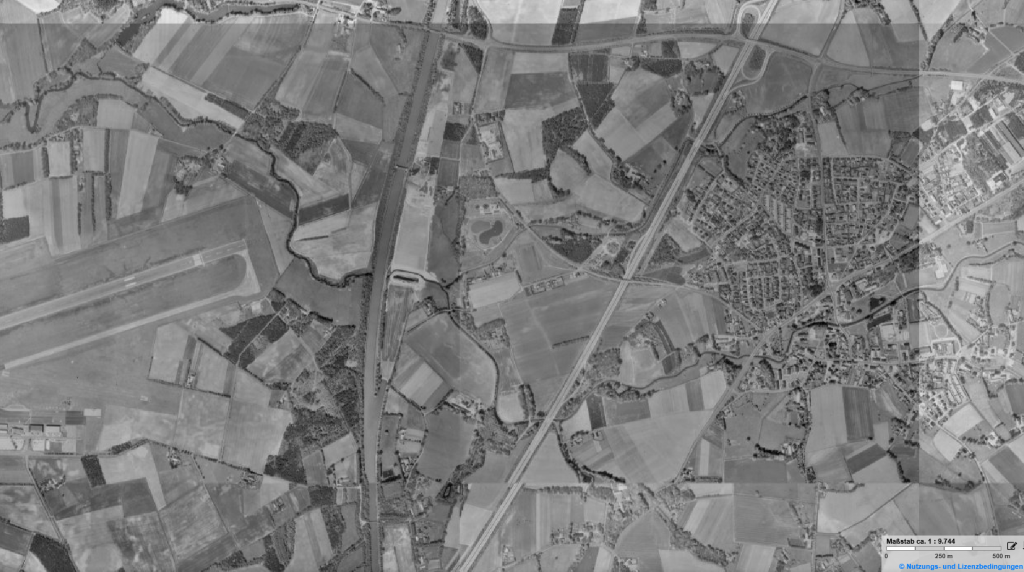 Historical orthophoto of the Dortmund-Ems Canal west of Ladbergen, taken on 13 May 1982