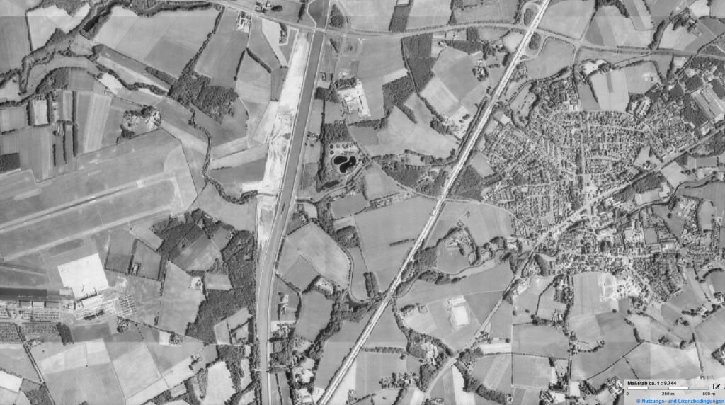 Historical orthophoto of the Dortmund-Ems Canal west of Ladbergen, taken on 27 June 1995
