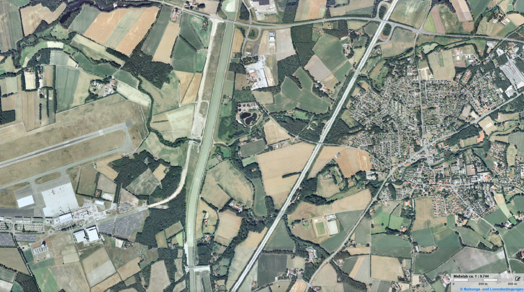 Historical orthophoto of the Dortmund-Ems Canal west of Ladbergen, taken on 19 June 2000