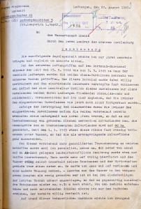 Seite 1 Schreiben von Gustav Fiegenbaum an das Wasserbauamt Rheine, 22.8.1945